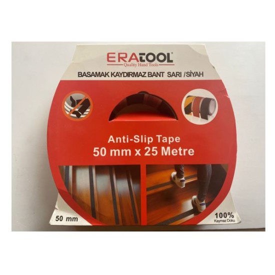 Kaydırmaz Bant Sarı Siyah Eratool 50mm X 25mt  
