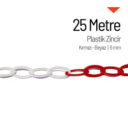 25 Metre Kırmızı-Beyaz Plastik Güvenlik Zinciri 25 Metre Kırmızı-Beyaz Plastik Güvenlik Zinciri