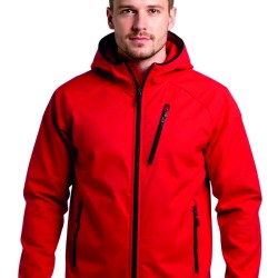 softshell kırmızı kapşonlu outdoor mont