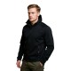 softshell siyah kapşonlu outdoor mont
