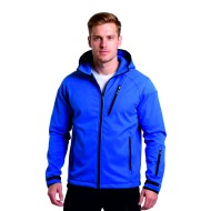 softshell mavi kapşonlu outdoor mont