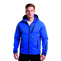 softshell mavi kapşonlu outdoor mont