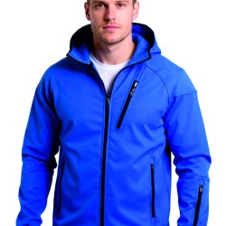 softshell mavi kapşonlu outdoor mont