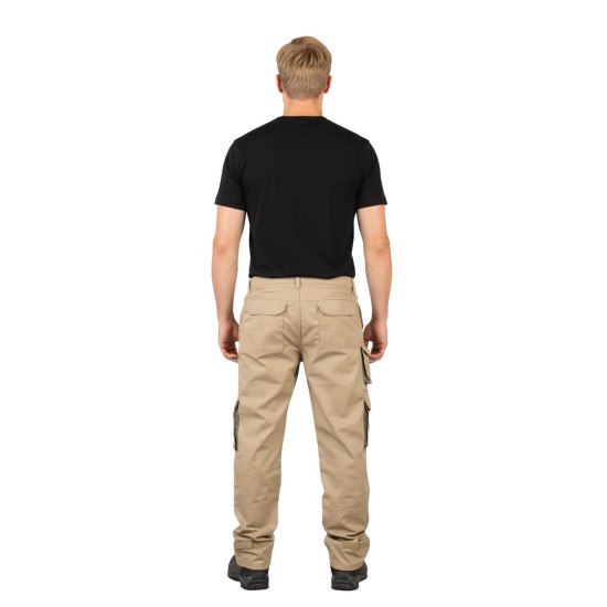gabardin teknik cepli pantolon bej
