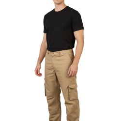 gabardin teknik cepli pantolon bej