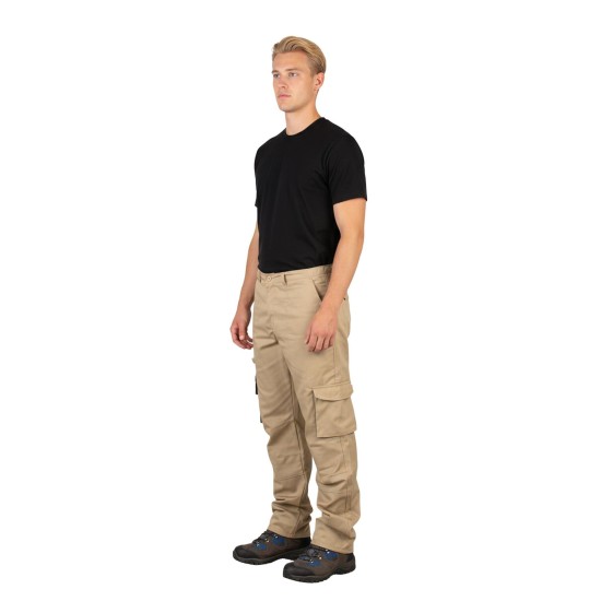 gabardin teknik cepli pantolon bej