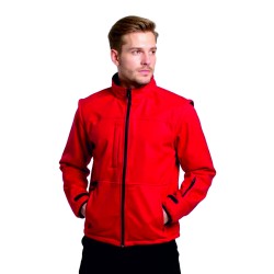 softshell kırmızı kolları çıkabilen outdoor mont