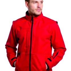 softshell kırmızı kolları çıkabilen outdoor mont
