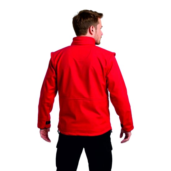 softshell kırmızı kolları çıkabilen outdoor mont