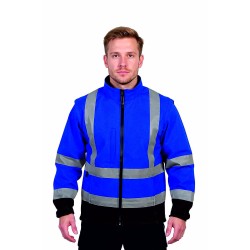softshell mavi reflektörlü outdoor mont