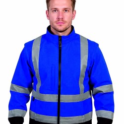 softshell mavi reflektörlü outdoor mont