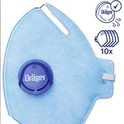 Drager X-plore 1720 V Ffp2 Ventilli Parçacık Filtreleyici Toz Maskesi (10'lu Paket)