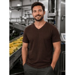 V yaka Süprem Kahverengi TShirt