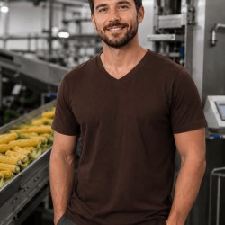 V yaka Süprem Kahverengi TShirt V yaka Süprem Kahverengi TShirt