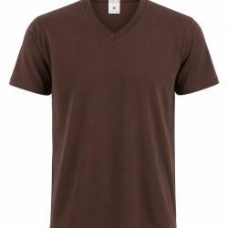 V yaka Süprem Kahverengi TShirt