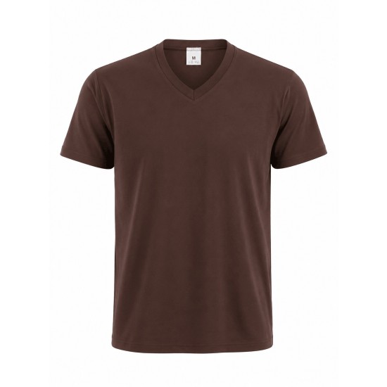V yaka Süprem Kahverengi TShirt